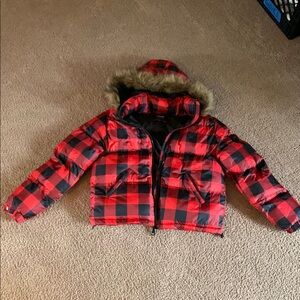 Ci Sono Red and Black puffer coat